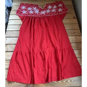 Vintage Queen Caro Embroidered Dress Size 2X Women’s Red